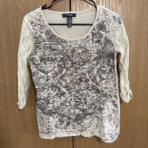 Style & co. Y2K Unique Printed Top